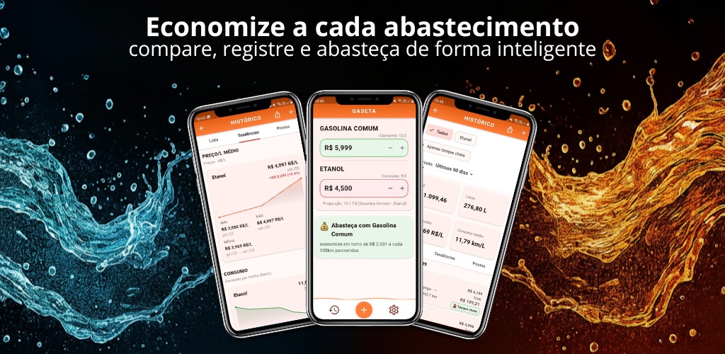 Imagem promocional destacando o aplicativo GasEta